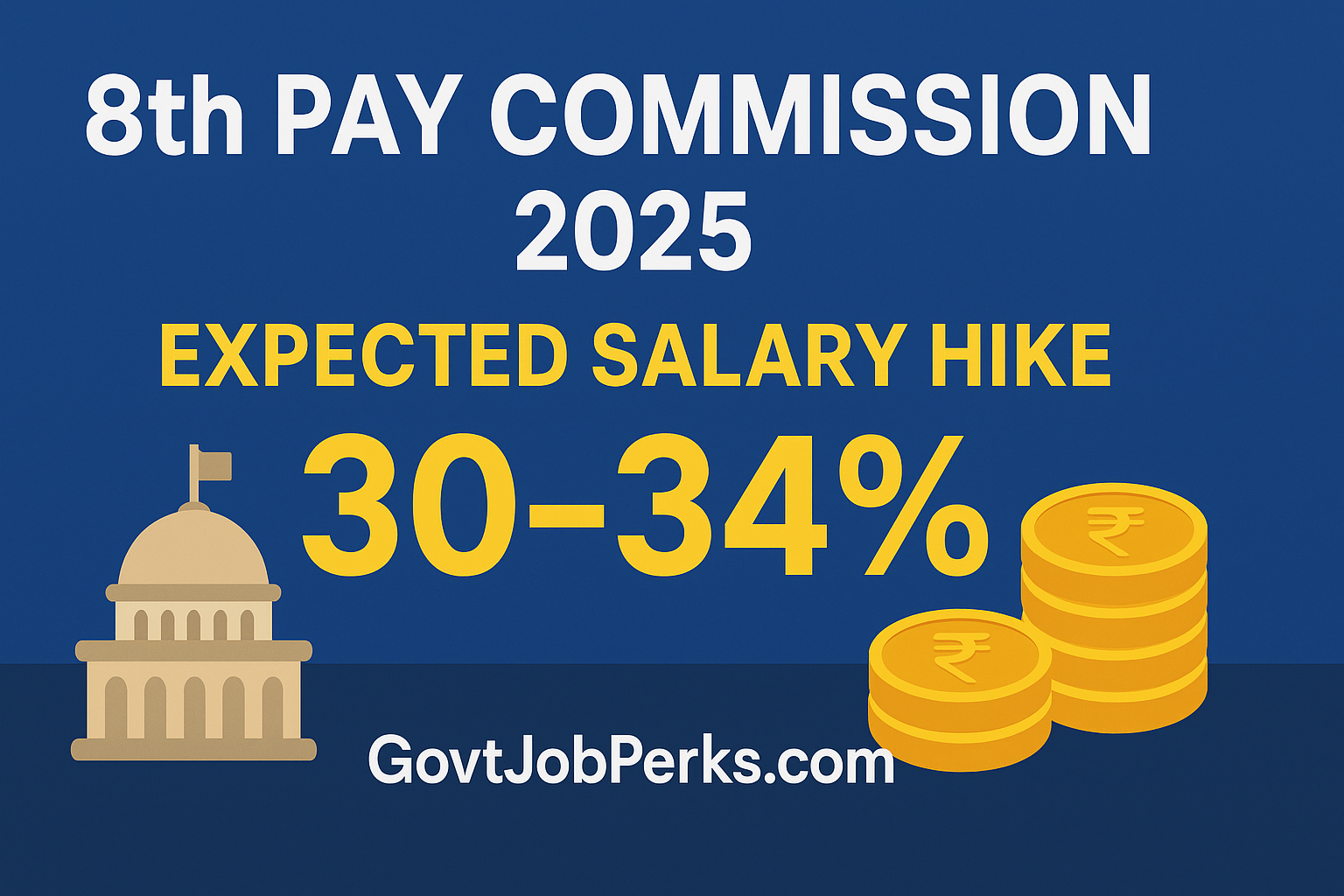 8th Pay Commission 2025 expected salary and pension hike infographic
