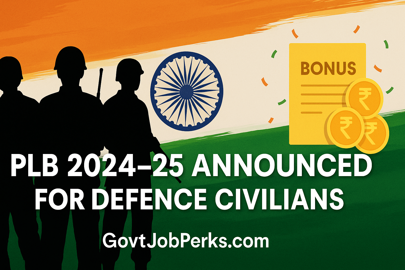 Ministry of Defence PLB 2024–25 announcement for Defence civilians of Army, Air Force, and Navy