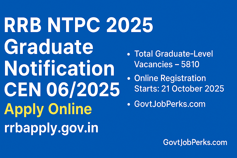 RRB NTPC 2025 Graduate Notification CEN 062025