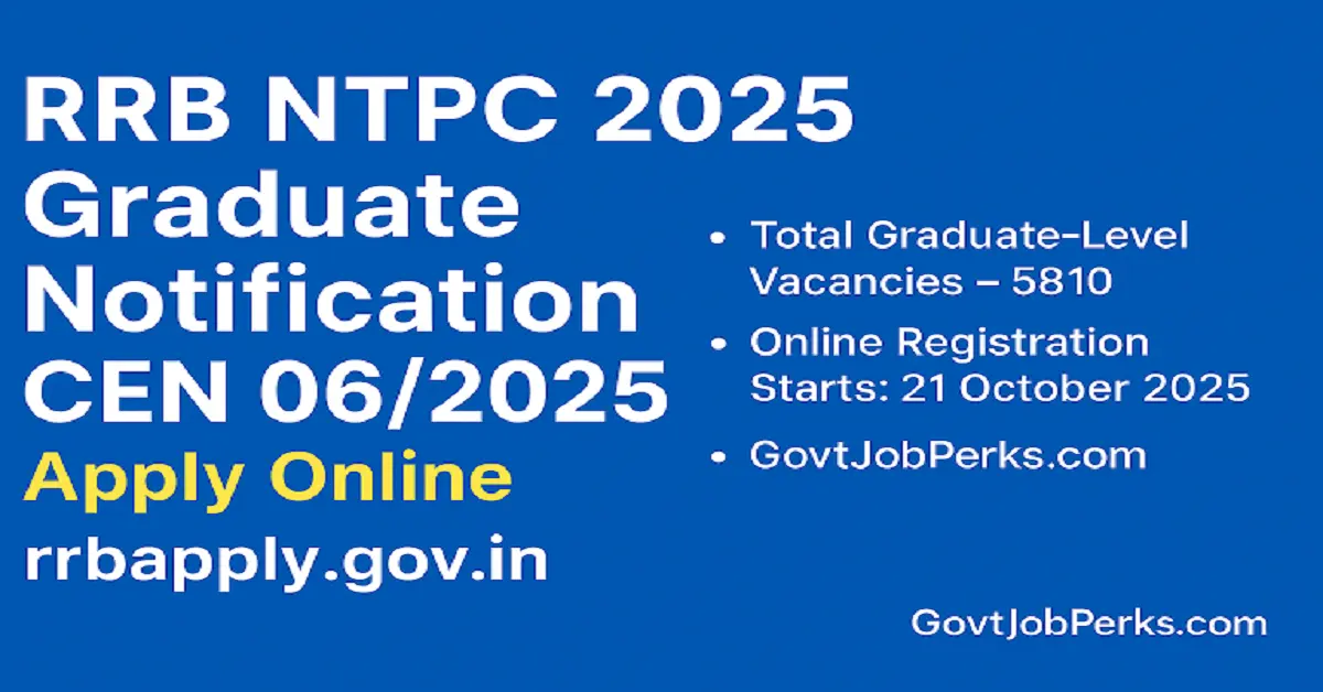 RRB NTPC 2025 Graduate Notification CEN 062025