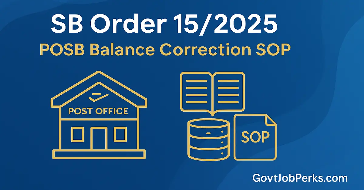 SB Order 152025 SOP to Fix POSB Balance Differences